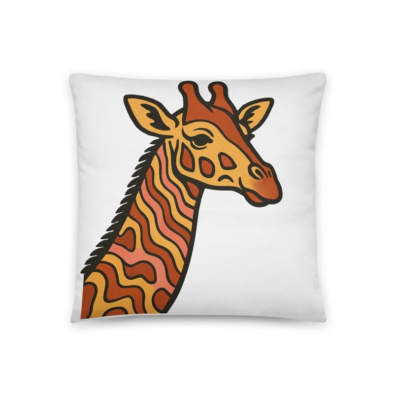 Cotton pillow Psychedelic 70s Giraffe with Wavy Warm Stripes-Original - Image 2