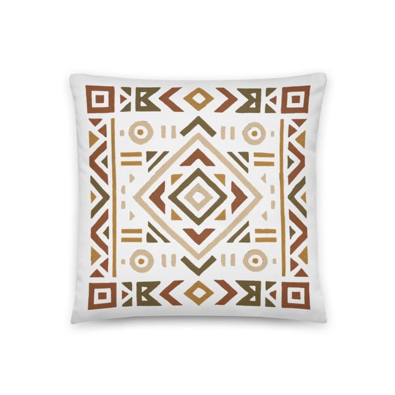 Cotton pillow Bold African Geometric Harmony in Earthy Tones-Original - Image 2