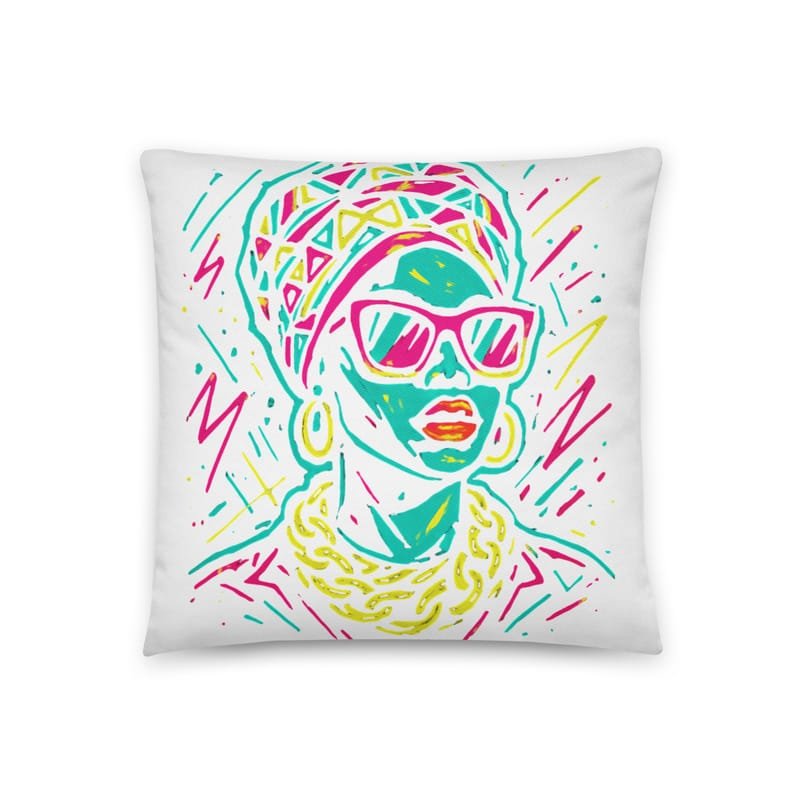 Cotton pillow Neon Queen_ Vibrant Afro Streetwear Glow-Original - Image 2
