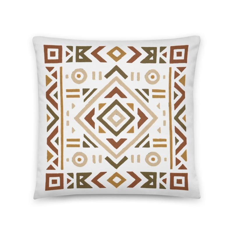 Cotton pillow Bold African Geometric Harmony in Earthy Tones-Original - Image 3