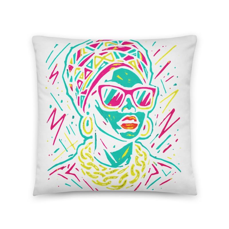 Cotton pillow Neon Queen_ Vibrant Afro Streetwear Glow-Original - Image 3
