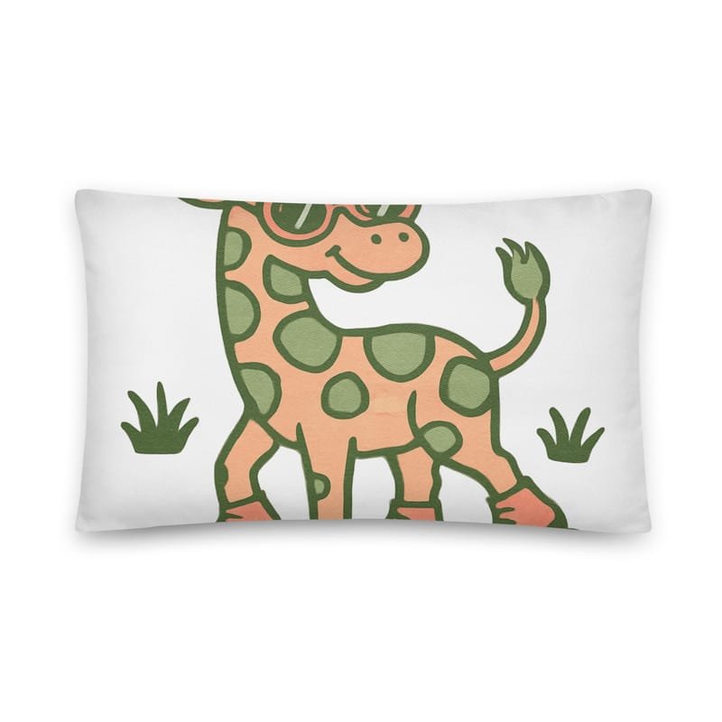 Cotton pillow Groovy Giraffe on Roller Skates with Round Shades-Original - Image 5