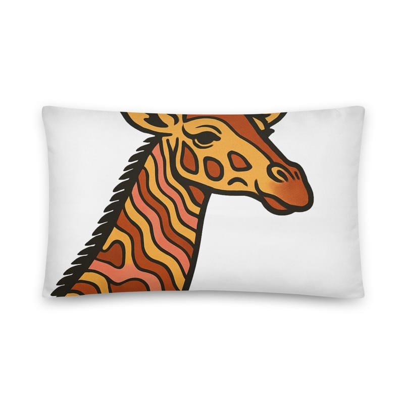 Cotton pillow Psychedelic 70s Giraffe with Wavy Warm Stripes-Original - Image 5