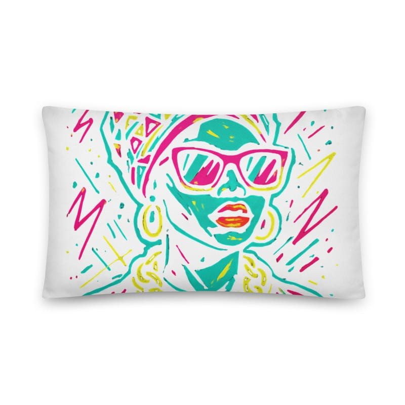 Cotton pillow Neon Queen_ Vibrant Afro Streetwear Glow-Original - Image 5