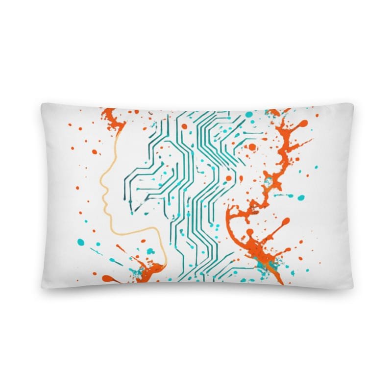 Cotton pillow Afro-Futurist Circuit Silhouette Splash-Original - Image 5