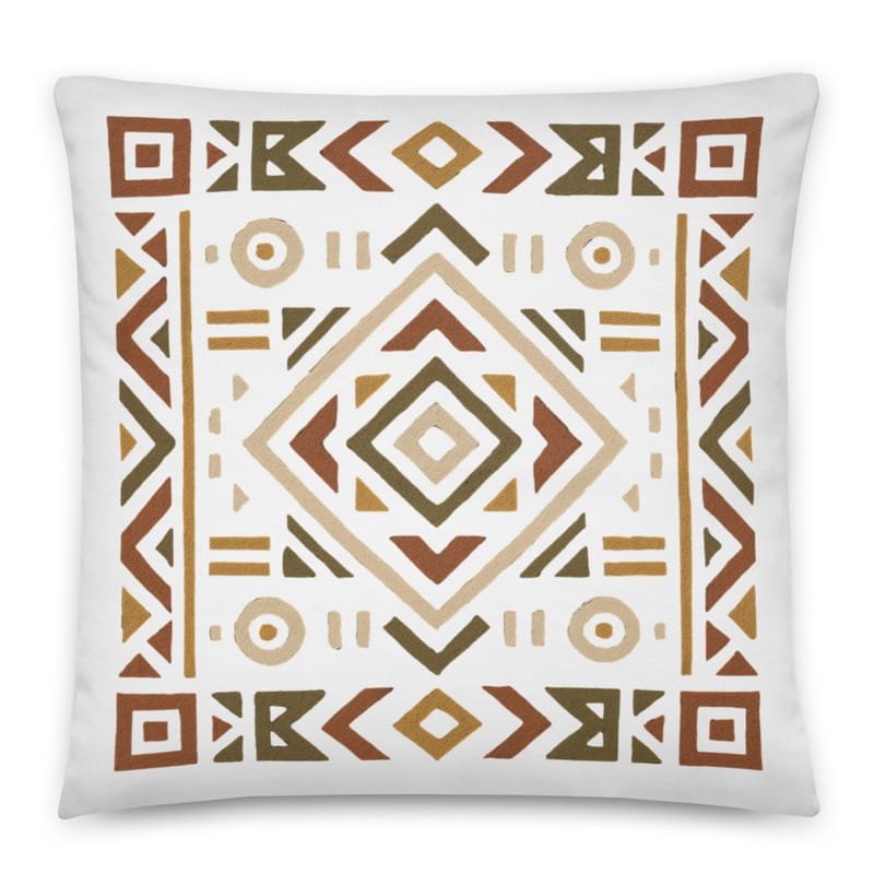 Cotton pillow Bold African Geometric Harmony in Earthy Tones-Original - Image 4