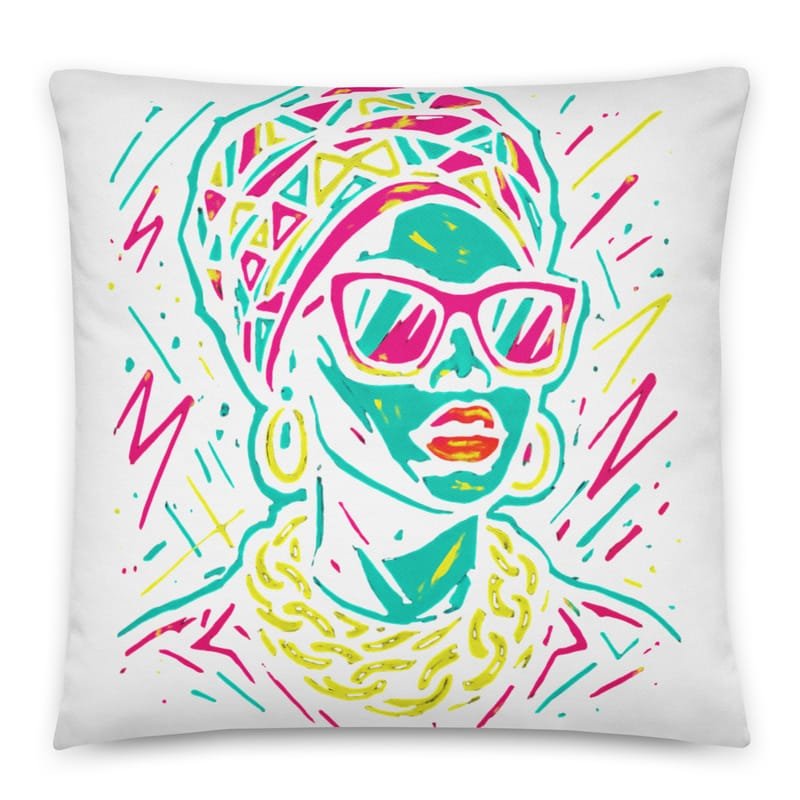 Cotton pillow Neon Queen_ Vibrant Afro Streetwear Glow-Original - Image 4
