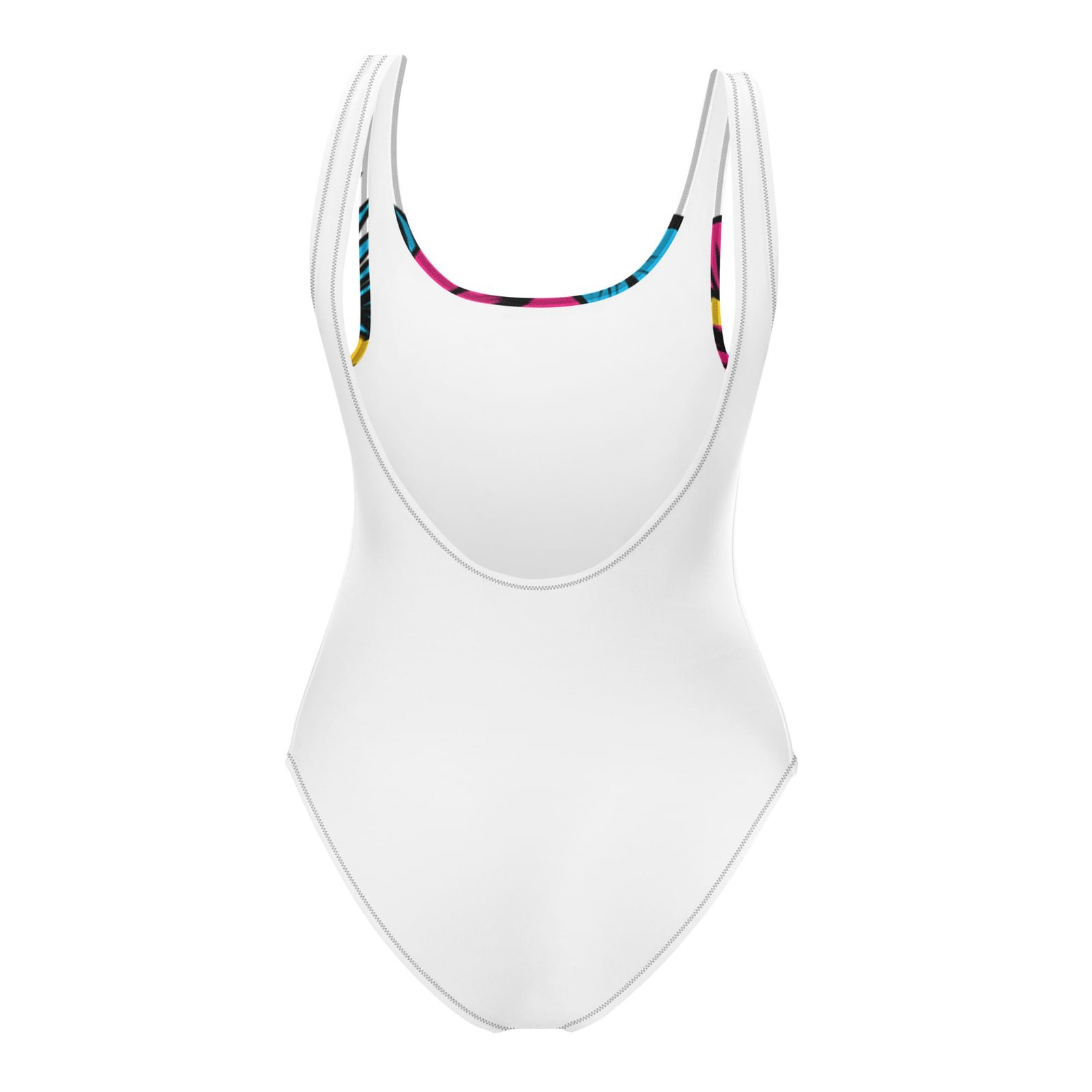 One-Piece Swimsuit Bold Afro Floral Pop Art Portrait-Original - Image 4