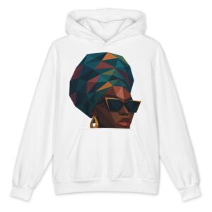 Oversized Cotton Hoodie, Elegant African Queen in Vibrant Wax Headwrap-Original
