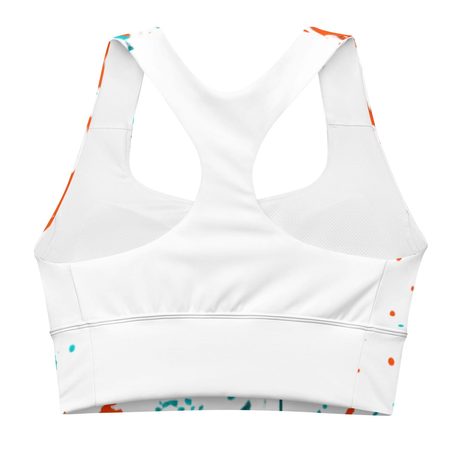 Recycled Longline Sports Bra Afro-Futurist Circuit Silhouette Splash-Original - Image 2