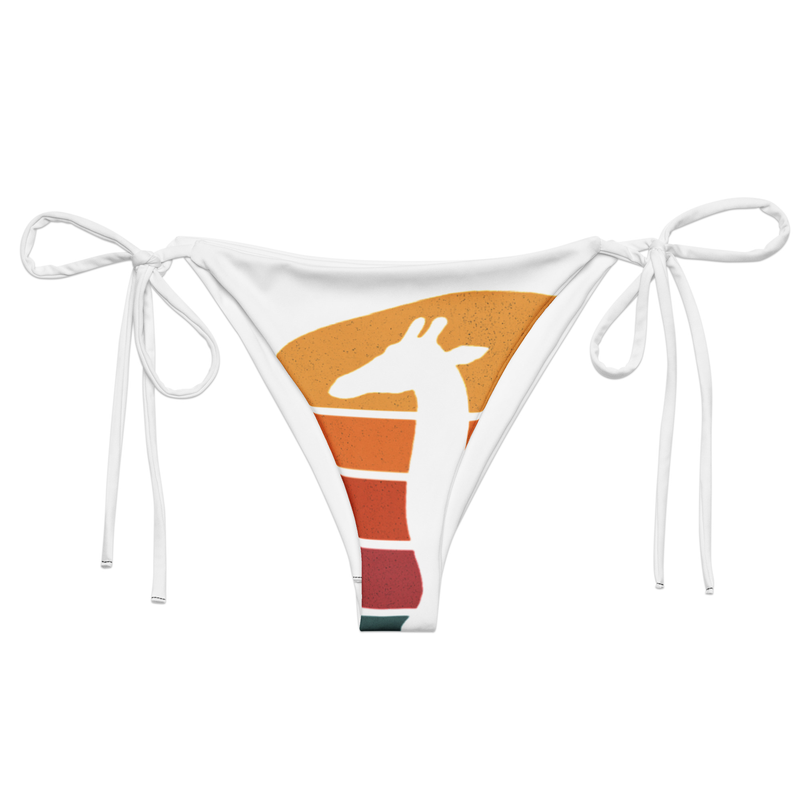 All-over print recycled string bikini bottom mystic-design-Giraffe-Silhouette-Original