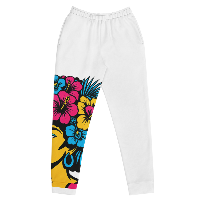 Women's Joggers Bold Afro Floral Pop Art Portrait-Original