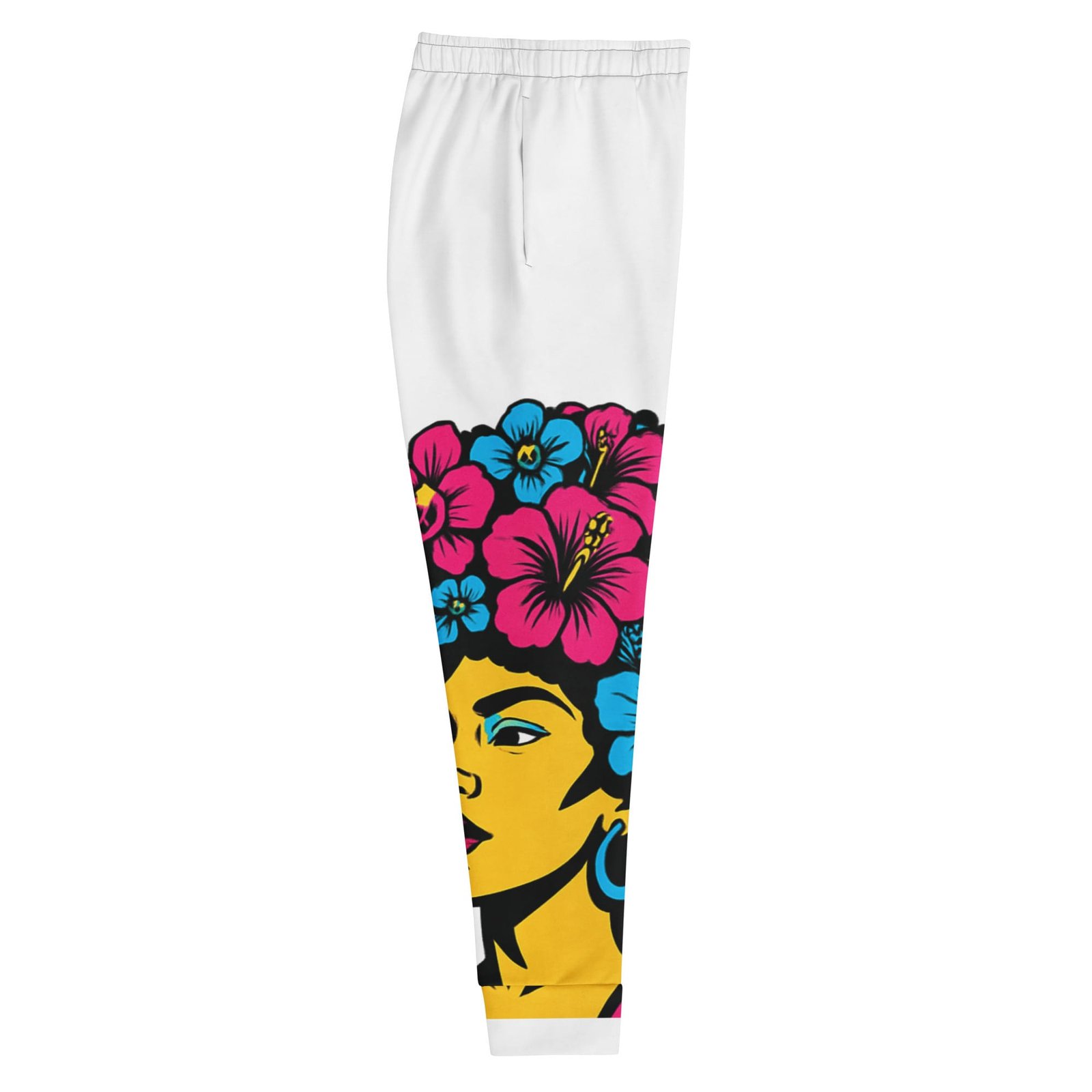 Women's Joggers Bold Afro Floral Pop Art Portrait-Original - Image 3