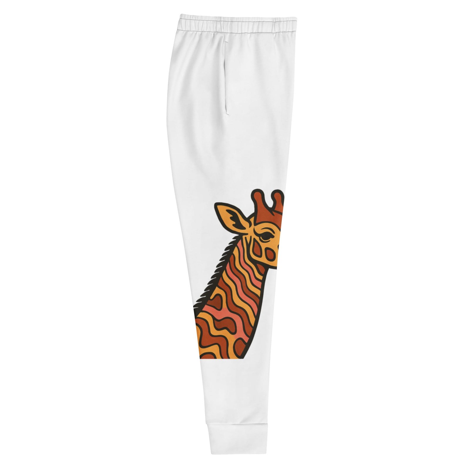 Women's Joggers Psychedelic 70s Giraffe with Wavy Warm Stripes-Original - Image 3