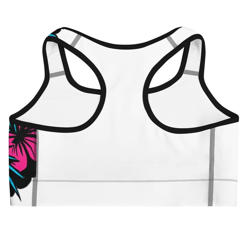 Sports bra Bold Afro Floral Pop Art Portrait-Original - Image 2
