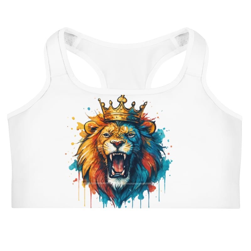 Sports bra Roaring Royal Lion Watercolor Splash-Original - Image 2