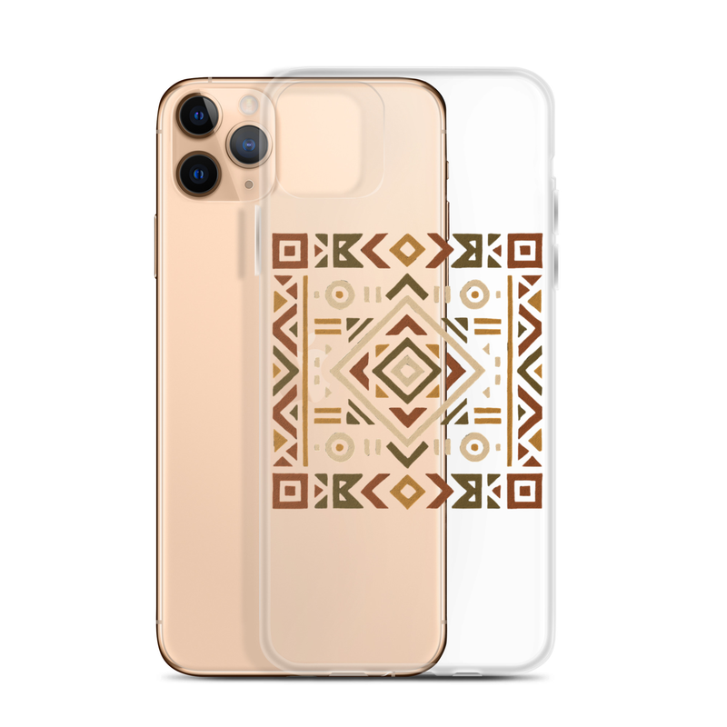 Clear Case for iPhone® Bold African Geometric Harmony in Earthy Tones-Original