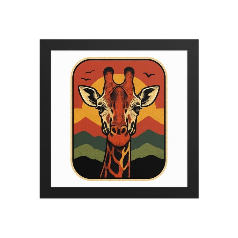 Framed poster Retro Sunset Giraffe Postcard Portrait-Original - Image 4