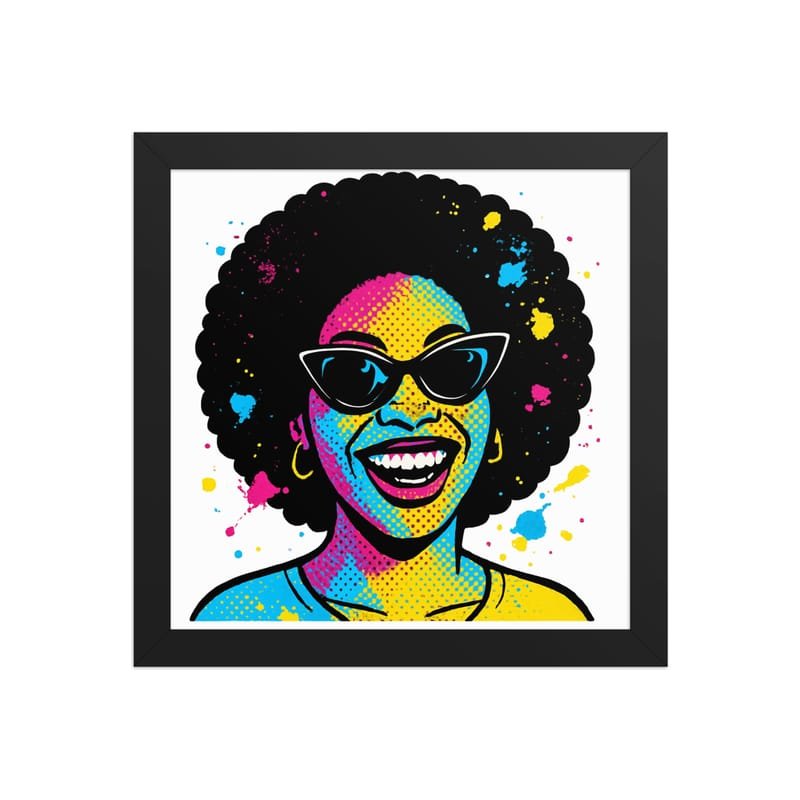 Framed poster Vibrant Afro Pop-Art Woman with Cat-Eye Shades-Original - Image 4