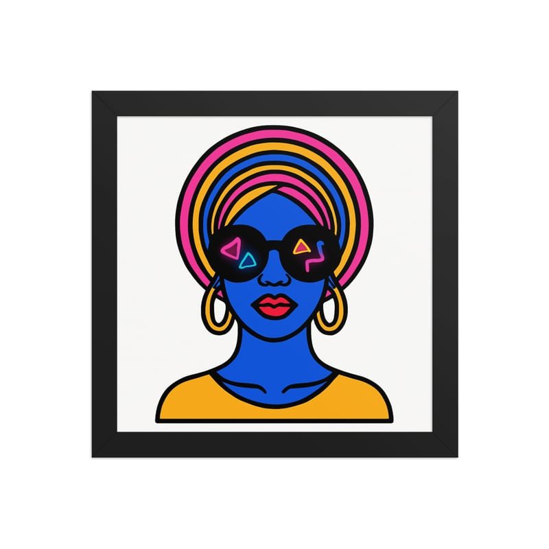 Framed poster Psychedelic Afro Queen with Neon Sunglasses - Image 4