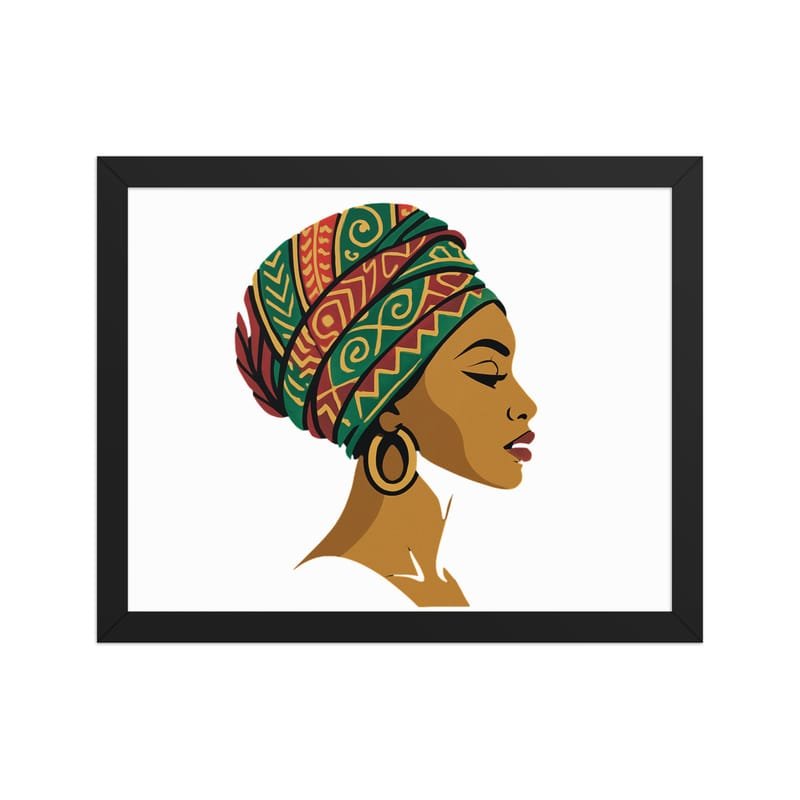 Framed poster Elegant African Woman in Vibrant Wax Headwrap-Original - Image 7