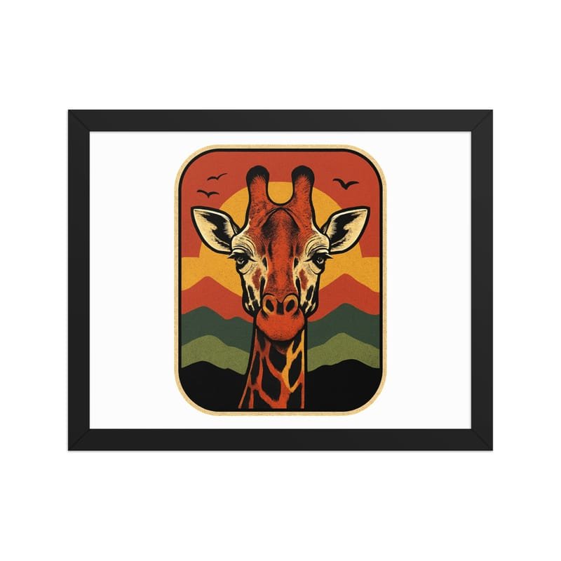 Framed poster Retro Sunset Giraffe Postcard Portrait-Original - Image 7