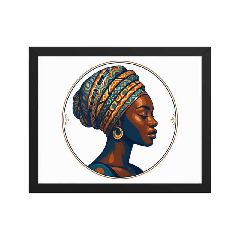 Framed poster Regal African Woman in Patterned Wax Turban-Original - Image 7