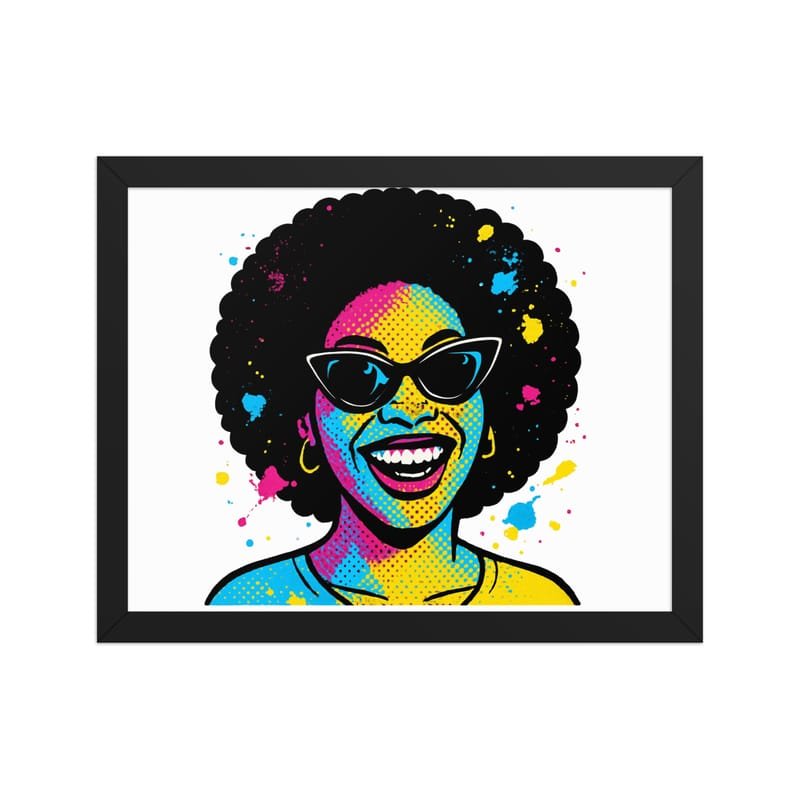 Framed poster Vibrant Afro Pop-Art Woman with Cat-Eye Shades-Original - Image 7