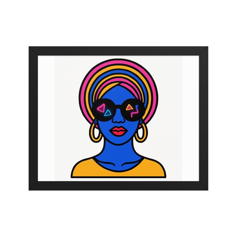 Framed poster Psychedelic Afro Queen with Neon Sunglasses - Image 7