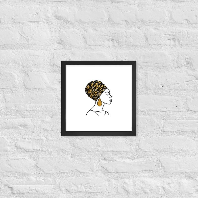 Framed poster Elegant Afro Profile with Gold-Patterned Headwrap-Original - Image 5