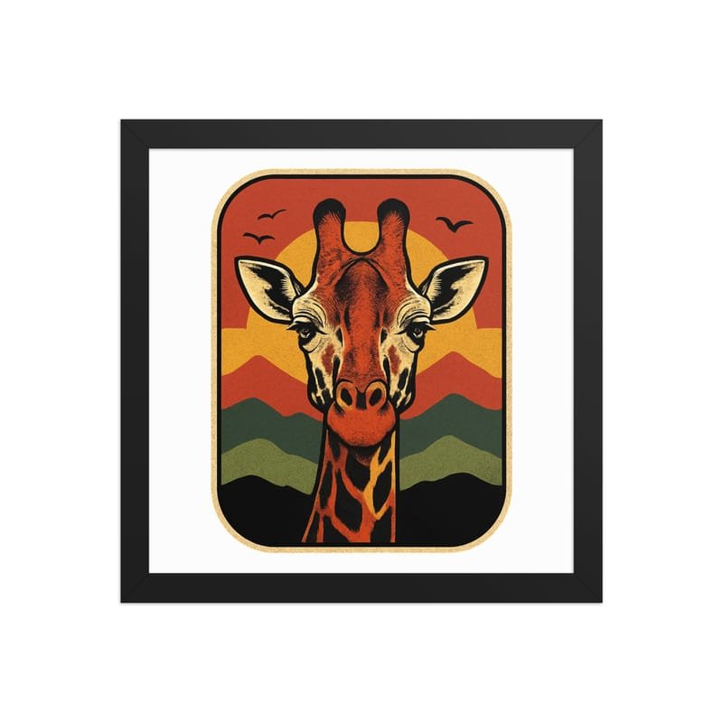 Framed poster Retro Sunset Giraffe Postcard Portrait-Original - Image 10