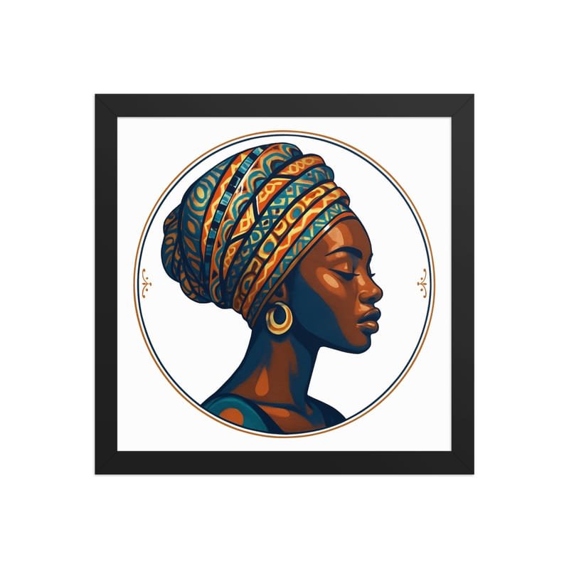 Framed poster Regal African Woman in Patterned Wax Turban-Original - Image 10