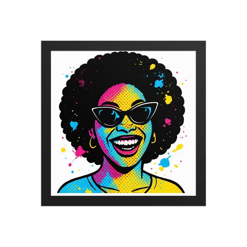 Framed poster Vibrant Afro Pop-Art Woman with Cat-Eye Shades-Original - Image 10