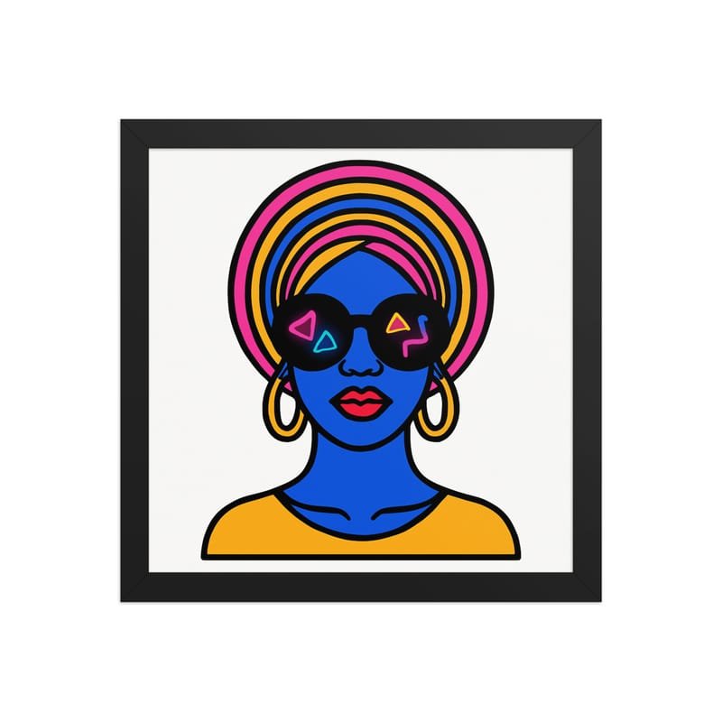 Framed poster Psychedelic Afro Queen with Neon Sunglasses - Image 10