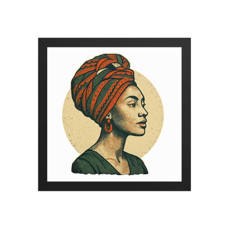 Framed poster Poised Lady in Vibrant African Wax Turban-Original - Image 10