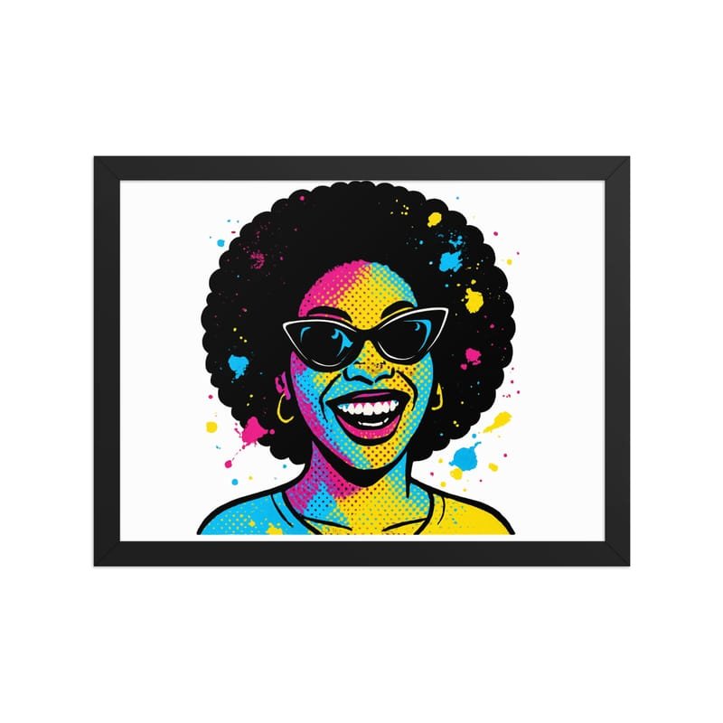 Framed poster Vibrant Afro Pop-Art Woman with Cat-Eye Shades-Original - Image 13