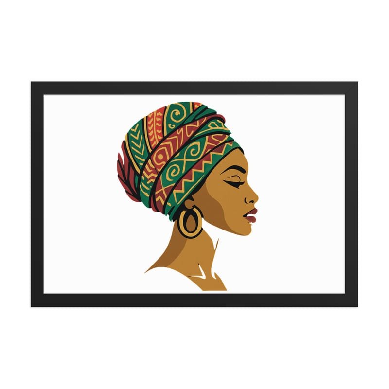 Framed poster Elegant African Woman in Vibrant Wax Headwrap-Original - Image 16