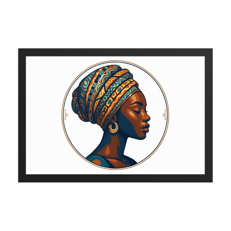 Framed poster Regal African Woman in Patterned Wax Turban-Original - Image 16