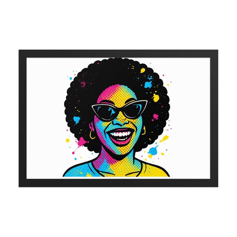 Framed poster Vibrant Afro Pop-Art Woman with Cat-Eye Shades-Original - Image 16