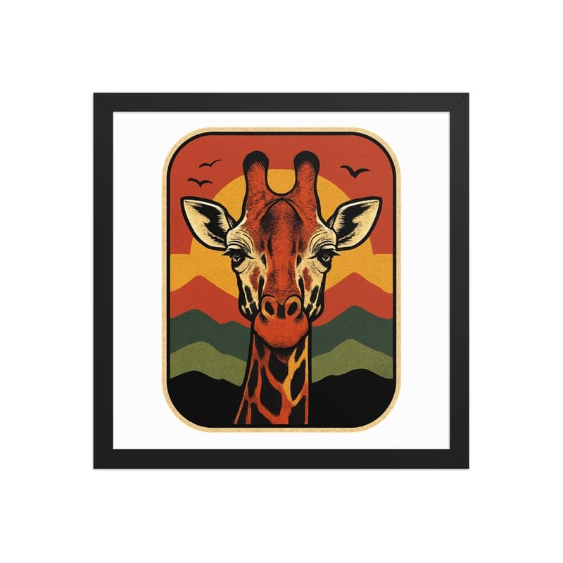 Framed poster Retro Sunset Giraffe Postcard Portrait-Original - Image 19