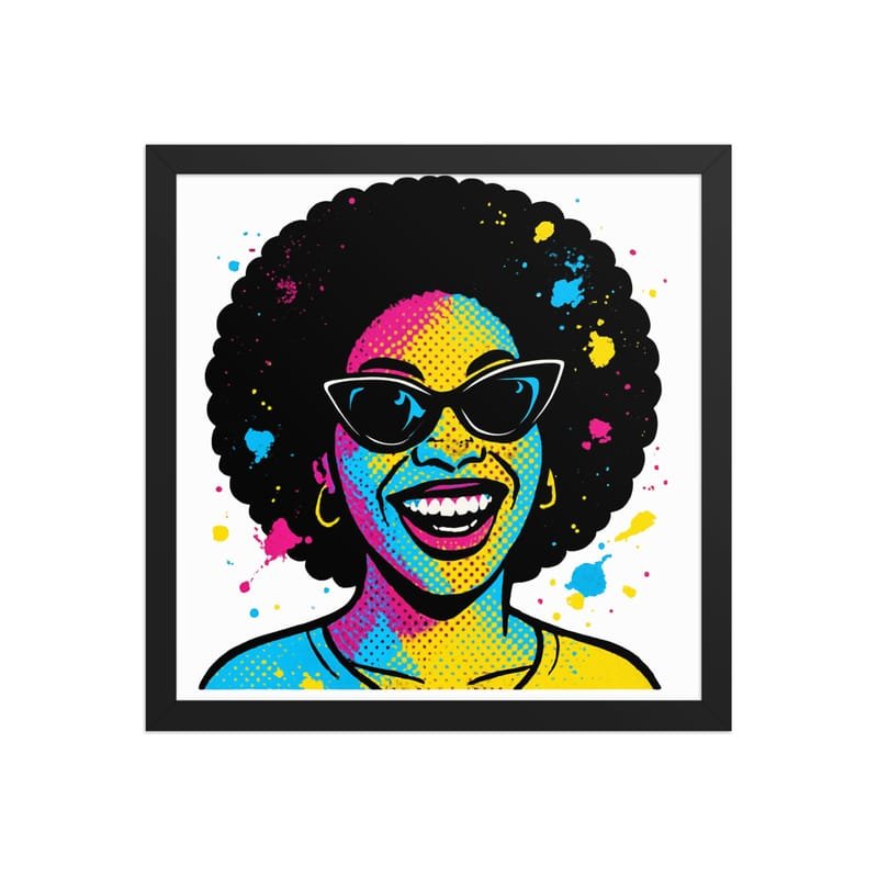 Framed poster Vibrant Afro Pop-Art Woman with Cat-Eye Shades-Original - Image 19