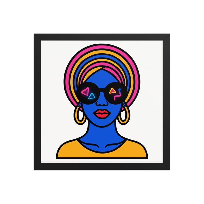 Framed poster Psychedelic Afro Queen with Neon Sunglasses - Image 19