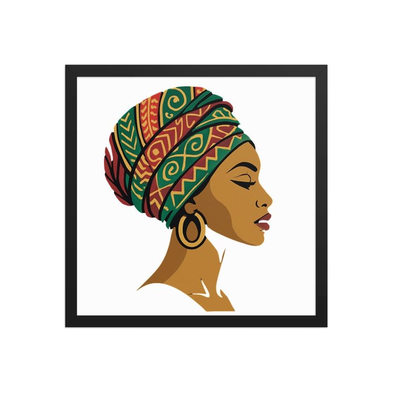 Framed poster Elegant African Woman in Vibrant Wax Headwrap-Original - Image 22
