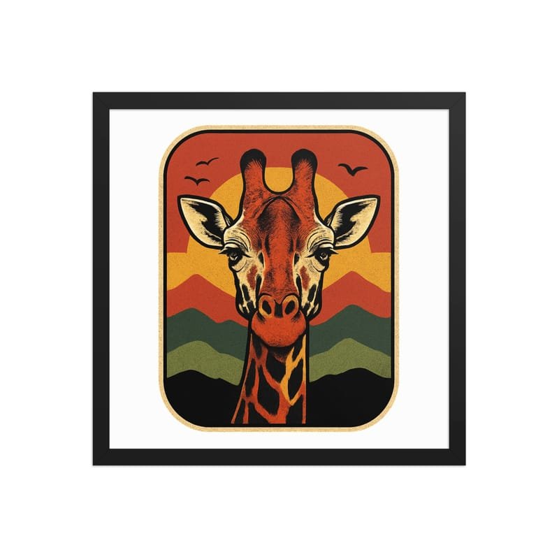 Framed poster Retro Sunset Giraffe Postcard Portrait-Original - Image 22