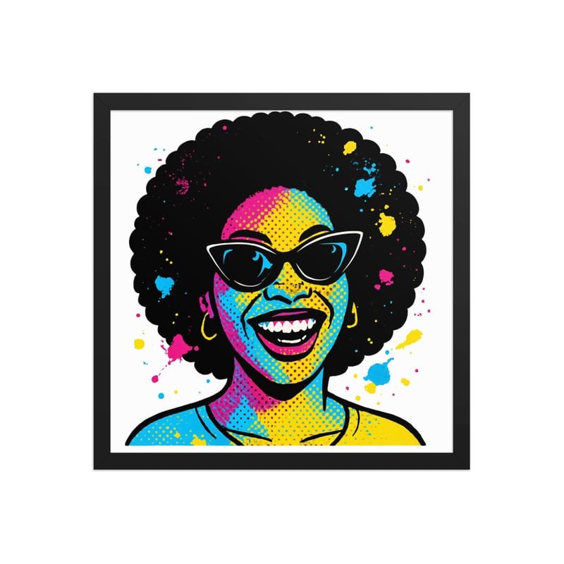 Framed poster Vibrant Afro Pop-Art Woman with Cat-Eye Shades-Original - Image 22