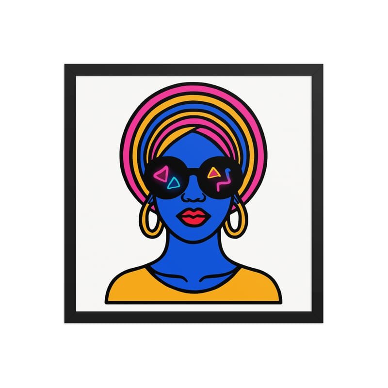 Framed poster Psychedelic Afro Queen with Neon Sunglasses - Image 22
