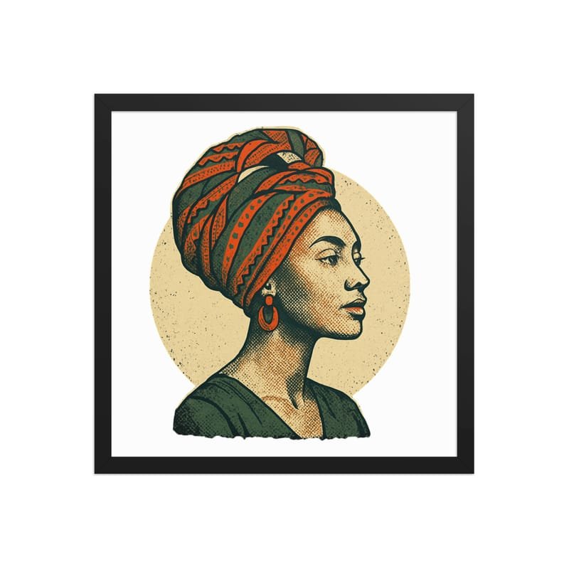 Framed poster Poised Lady in Vibrant African Wax Turban-Original - Image 22