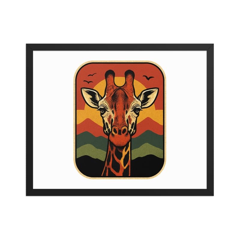 Framed poster Retro Sunset Giraffe Postcard Portrait-Original - Image 25