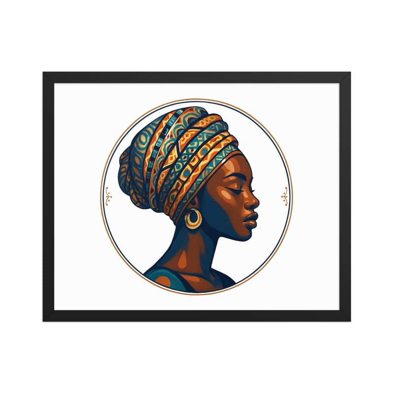 Framed poster Regal African Woman in Patterned Wax Turban-Original - Image 25