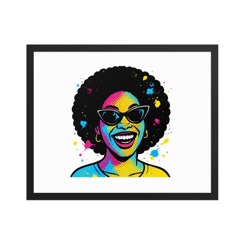 Framed poster Vibrant Afro Pop-Art Woman with Cat-Eye Shades-Original - Image 25